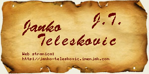 Janko Telesković vizit kartica